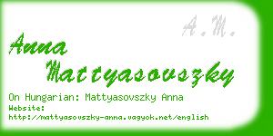 anna mattyasovszky business card